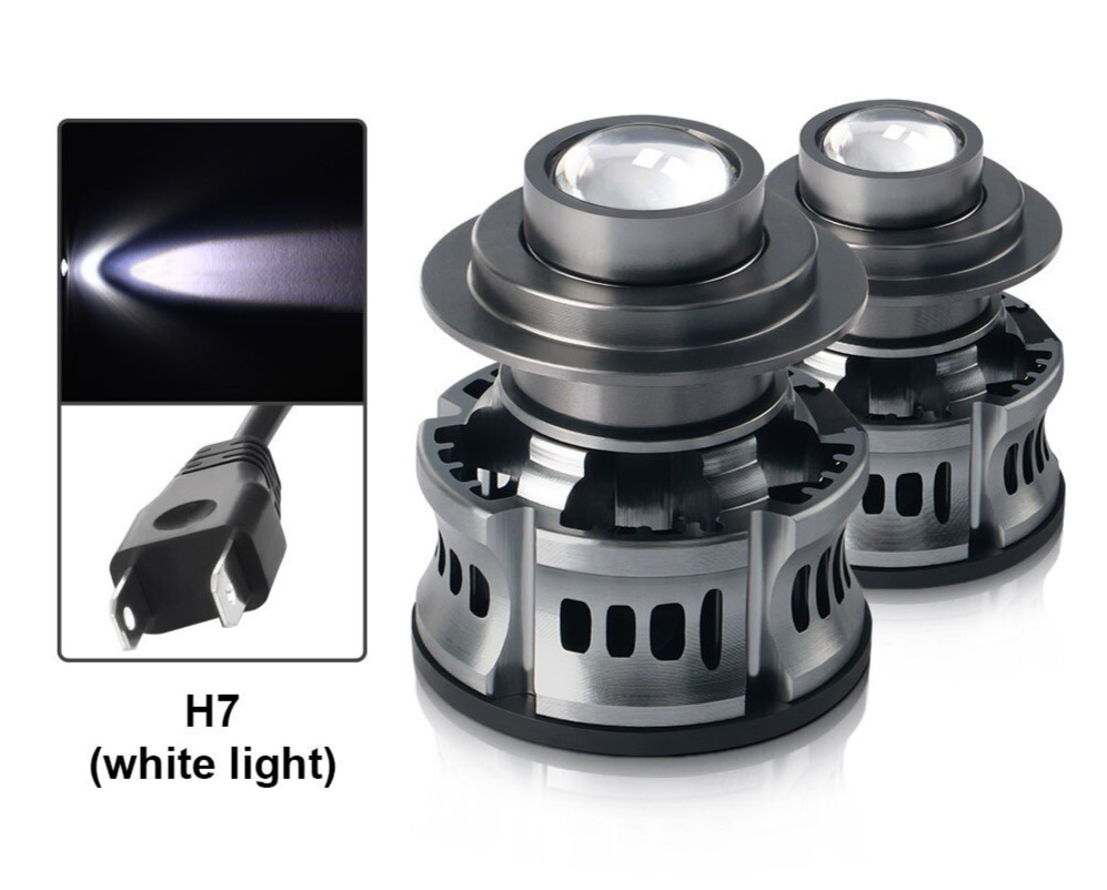 Kit LED H7 80W 12V Laser Lente 6000k CANBUS 360° Luci Drl Faro Auto Alta Potenza - Miniatura 2
