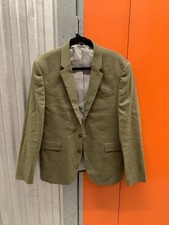 Express Men's Slim Fit Blazer Linen Wool Blend 40S Khaki Color Sport Coat