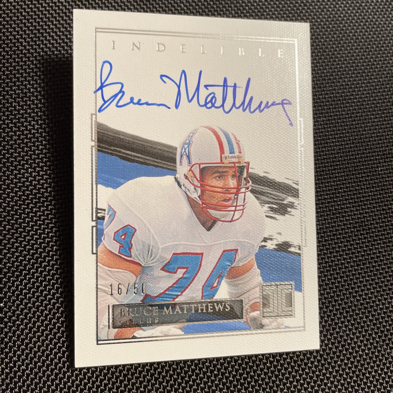 Bruce Matthews ON card Auto - #d 16/50 - 2021 Impeccable Football