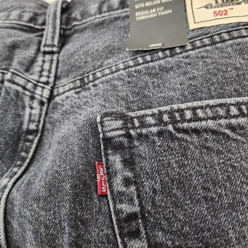 Levis 502 Wellthread Taper Jeans Mens 34x34 Black Gray Faded Cottonized Hemp - Picture 6 of 13