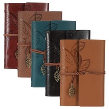 5 PCS PU Leather Notebook, Travel Journal Book with Blank Pages and Pendant, ...