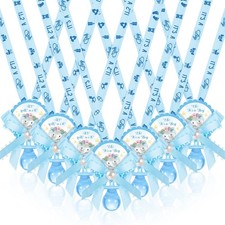 Remuuly 36 Pcs Baby Shower Pacifiers Necklace Bulk Acrylic Boy, Blue