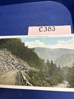 COLD RIVER FROM MOHAWK TRAIL  thru Berkshire Massachusetts Vintage Postcard C383