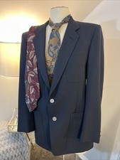 VTG Christian Dior Monsieur Dark Navy Blazer Sport Coat w/ 3 Dior Ties  Size 40