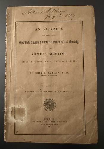 President Millard Fillmore Owned and Signed 1867 Booklet