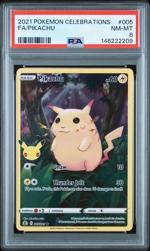 2021 POKEMON CELEBRATIONS #005 FULL ART/PIKACHU PSA 8