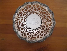 STERLING SILVER WOODSIDE SILVER CO. 11.3 OZS LARGE PIERCED SERVING PLATER! RARE