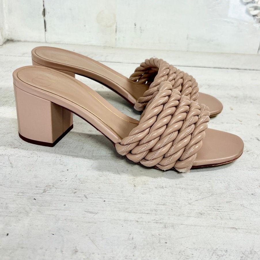 Valentino Garavani Nappa Rope 60mm Slide Mule Sandals Cannelle