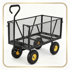 2-in-1 950LBs Garden Cart Wagon Utility Yard Cart w/ Removable Sides Heavy Duty