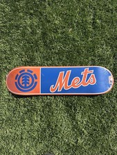 Element Skateboards - MLB New York Mets Logo Skateboard Deck 8,25 Nuovo