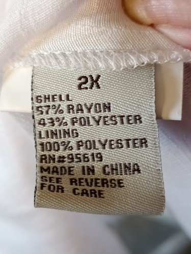 Fever Damen 2XL weiße 2 in 1 Bluse Knopfleiste Biesen LS mit weißem Tankfutter - Bild 6 von 8