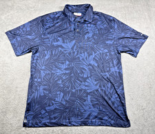 Grand Slam Men's Palm Frond Print Short Sleeve Performance Polo Blue Size Large