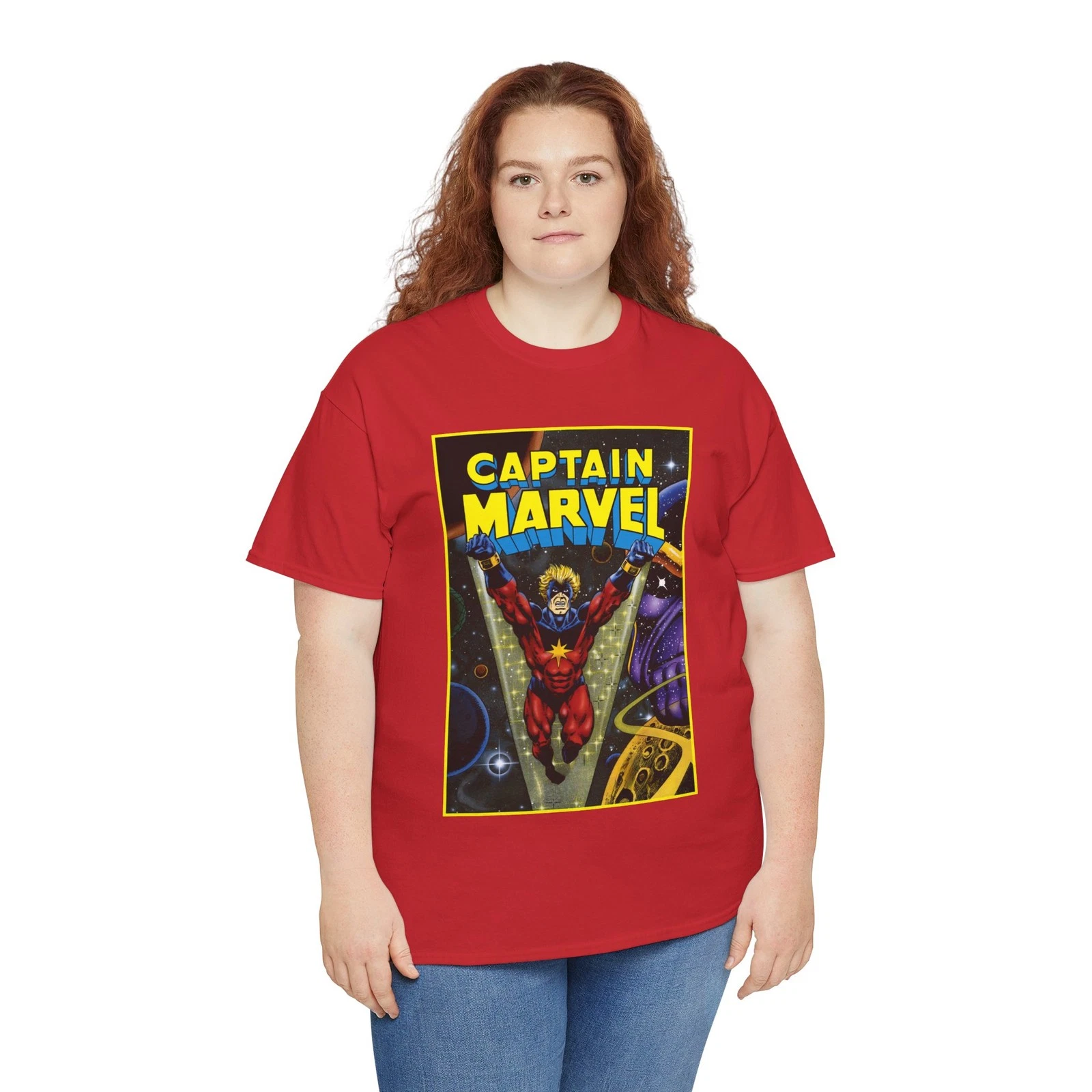 Captain Marvel T-Shirt - Jim Starlin Art - Mar-Vell - Thanos - Marvel Comics