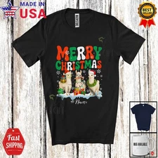 Custom Name Merry Christmas; Lovely Three X-mas Llama; Pajamas Family T-Shirt