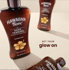 (3 Bottles) NEW Hawaiian Tropic Dark Tanning Coconut Oil 8oz Tan & Moisturize