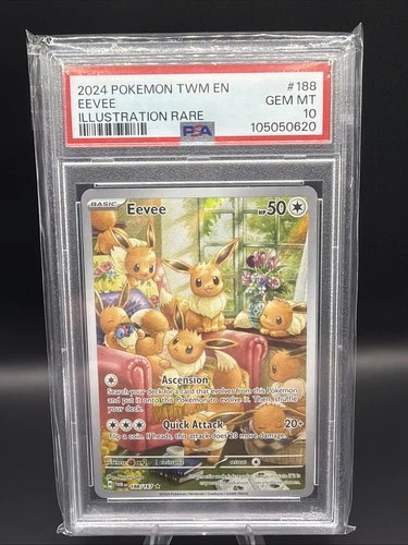 Pokémon Twilight Masquerade Eevee 2024 Illustration Rare 188/167 PSA Gem Mint 10