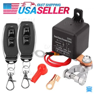 Car Battery Disconnect Switch Remote Control Power Kill Master Isolator Cut Off - Image 1 of 4