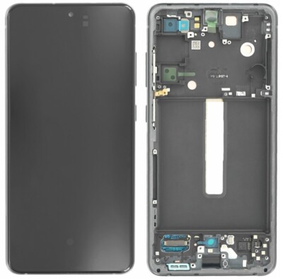 Original Samsung Galaxy S21 FE 5G G990 Display Bildschirm Rahmen Graphite Grau