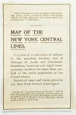 NEW YORK CENTRAL LINES Original Vtg 1903 Text Only Railroad Print Advertisement