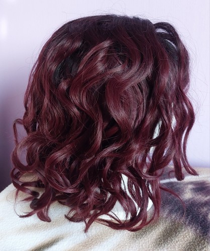 Lockige Lacefront Perücke Weinrot Schwarz Ombre NEU - Bild 2 von 6