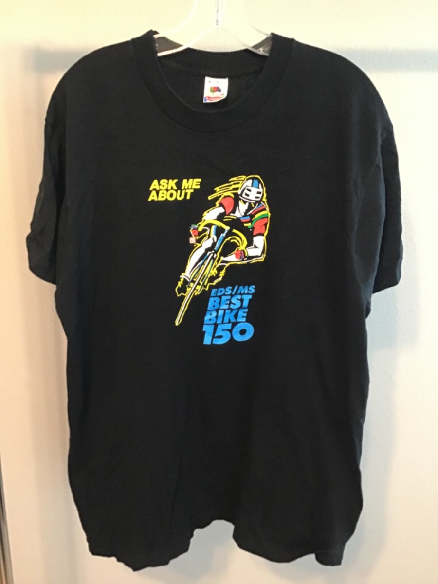 90s VTG XL men's MS 150 Texas Bike cycling race single stitch t