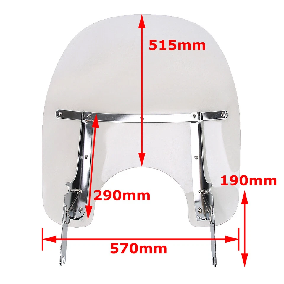 Fit for 1994-2023 Harley Touring Road King Clear Windshield W/Bracket Detachable - Image 4 of 4
