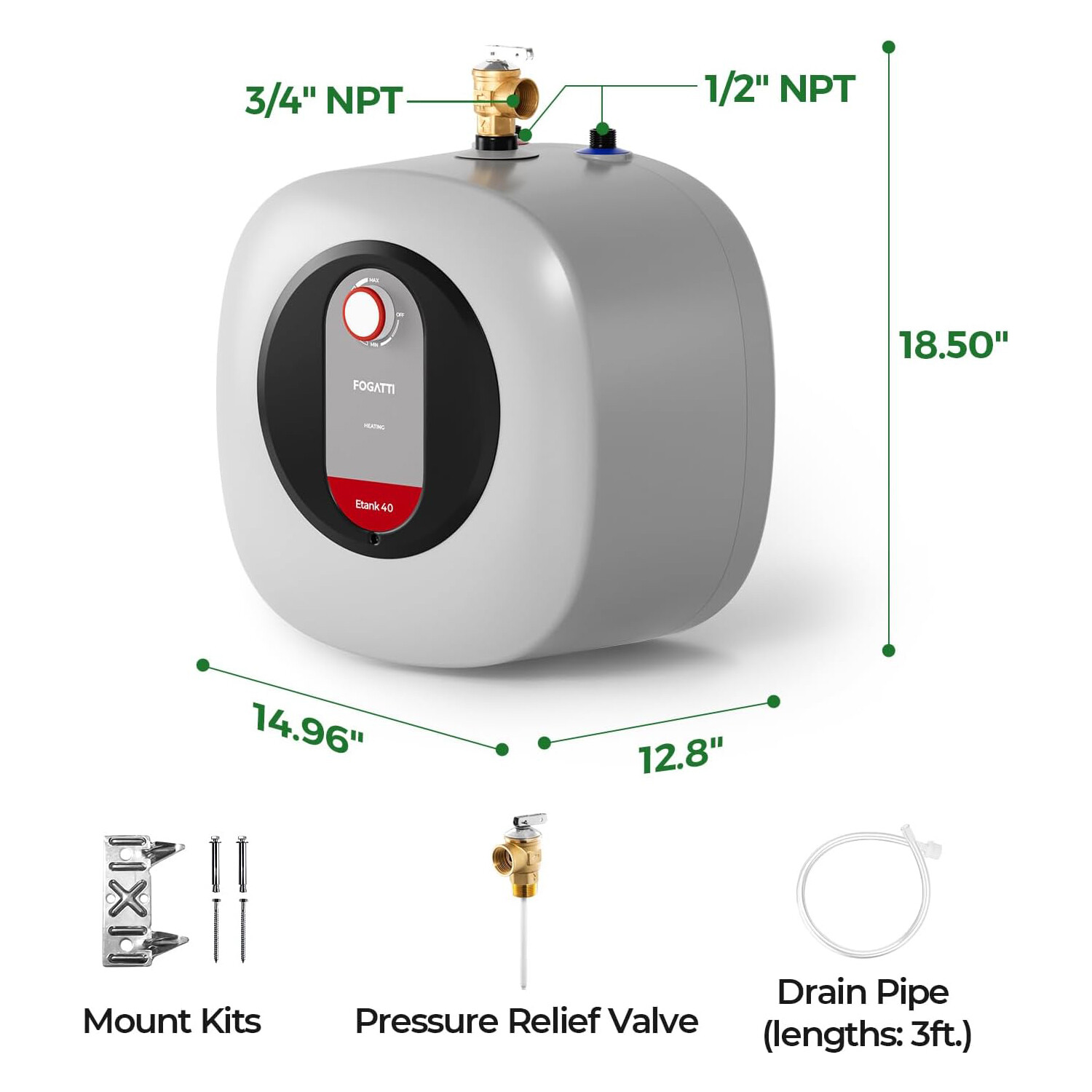 Tankless Water Heater Electric 110V 3000W – Instant Hot Water With Remote, LCD Touch Screen & Adjustable Temp For Kitchen & Bathroom (Gold)