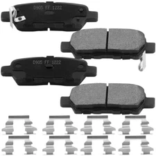 Rear Ceramic Brake Pad Hardware For 370Z 350Z Rogue Sentra Murano Nissan 3.7L