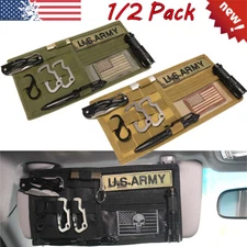 1/2PCS Tactical Molle Car Sun Visor Organizer Visor Panel Vehicle Storage Holder