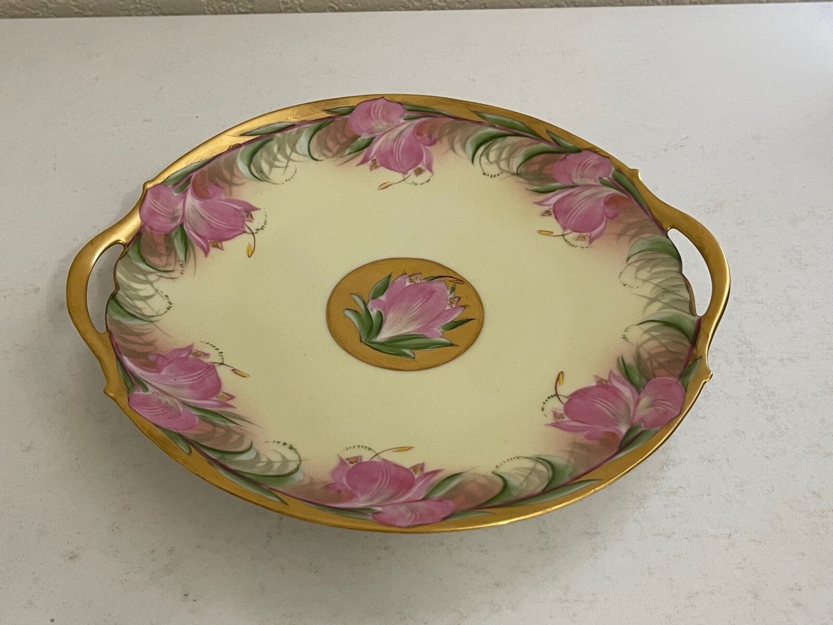 Antique T V Limoges Pickard China Painted Porcelain Cookie Tray