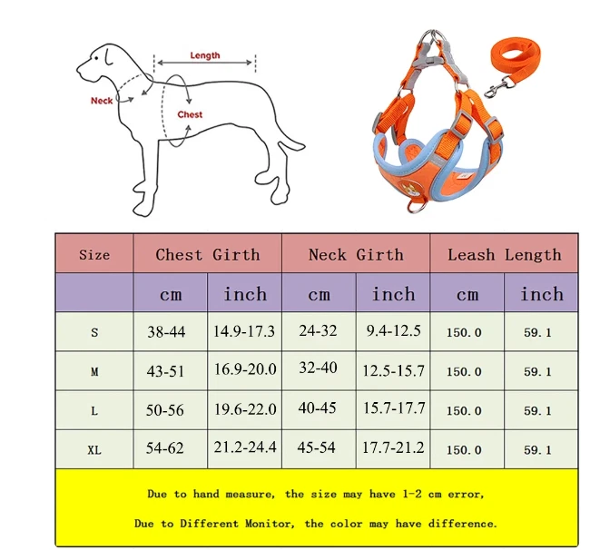 Dog Harness Set No Pull Adjustable Reflective Breathable Harness French Bulldog