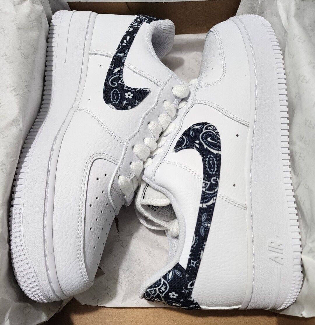 Nike Air Force 1 Low 07 Essentials Black Paisley Women Shoes Nike Air Force 1 Low 07 Essentials Black Paisley Women Shoes