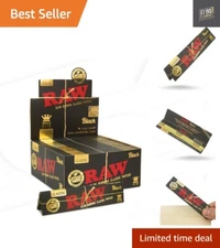 Black King Size Slim Rolling Papers Full Box | 50 Packs of the Thinnest Rolli...