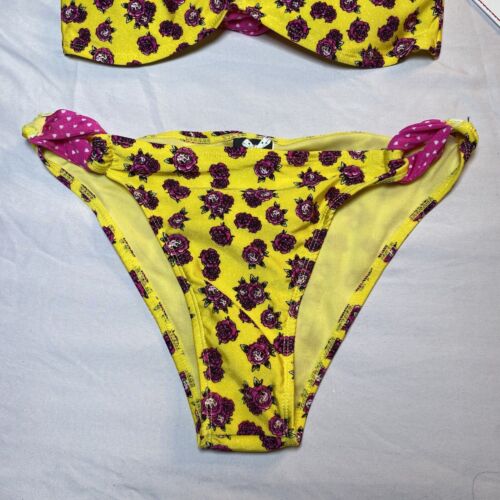 NWT Iron Fist Yellow Polka Dot Pink Bikini Vintage Pinup Retro - Picture 4 of 9