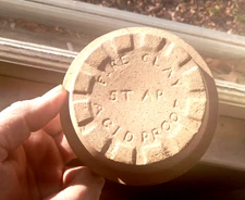 ANTIQUE STAR FIRE CLAY ACID PROOF EMB STONEWARE 4 3/8" CHILD'S TOY COOKING BOWL