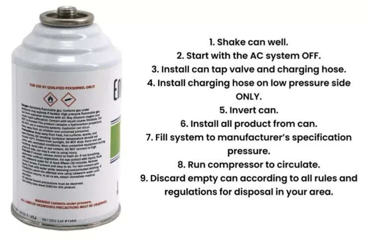 Case Of 12 Dye Charges Enviro-Safe R1234YF Refrigerant Dye Charge - Case Of 12 (4 Oz Cans) R.1234 Yf - Foto 6