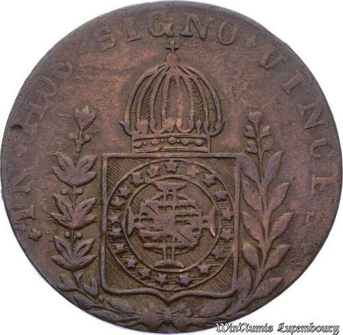 B2117 Scarce!! Brazil 40 Reis Pedro I 1830 R Rio de Janeiro XF ->Make Offer - Picture 2 of 3
