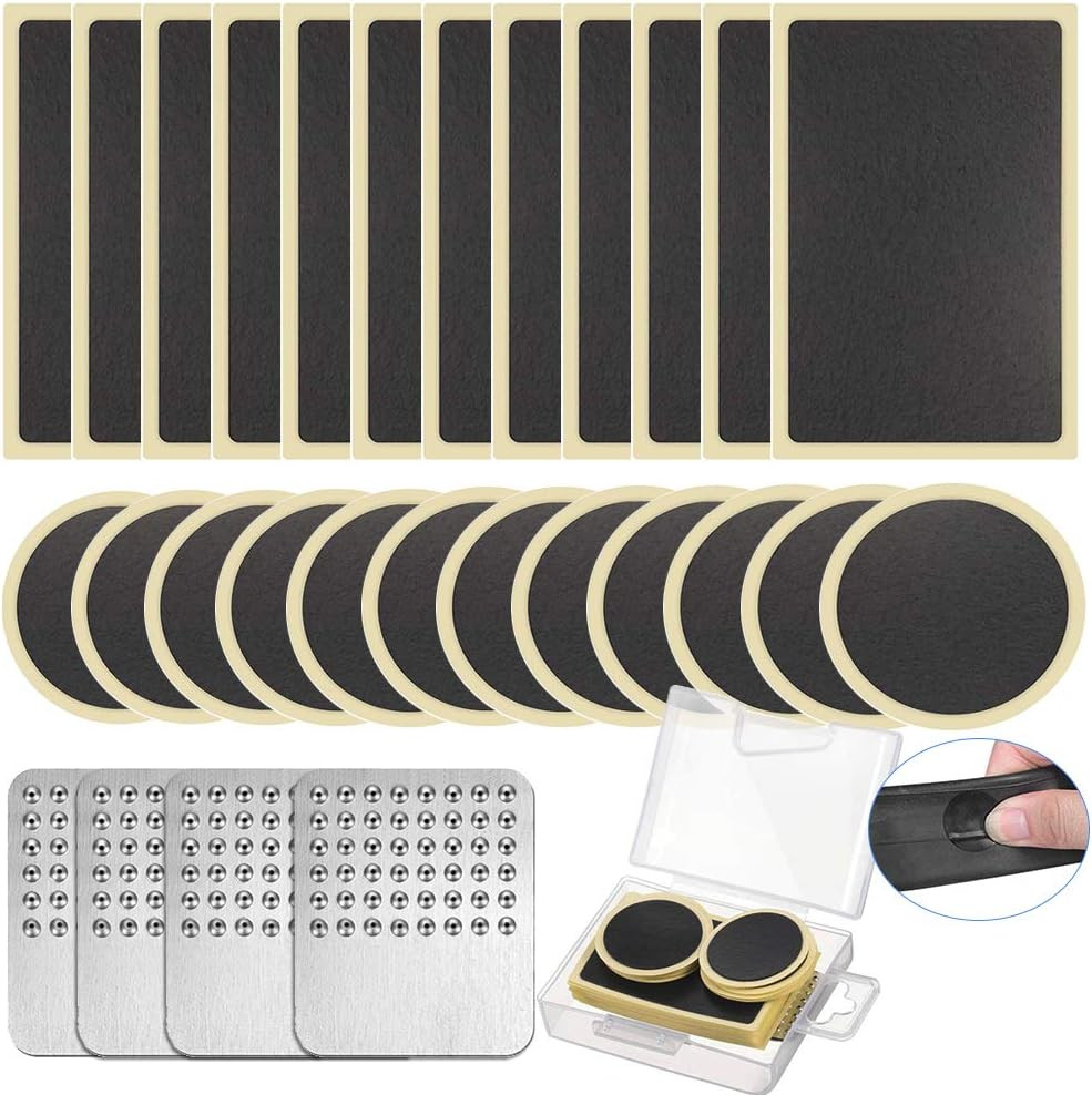 Kit Riparazione Pneumatici Bici, Toppe Autoadesive, Pezze per Camera d'Aria
