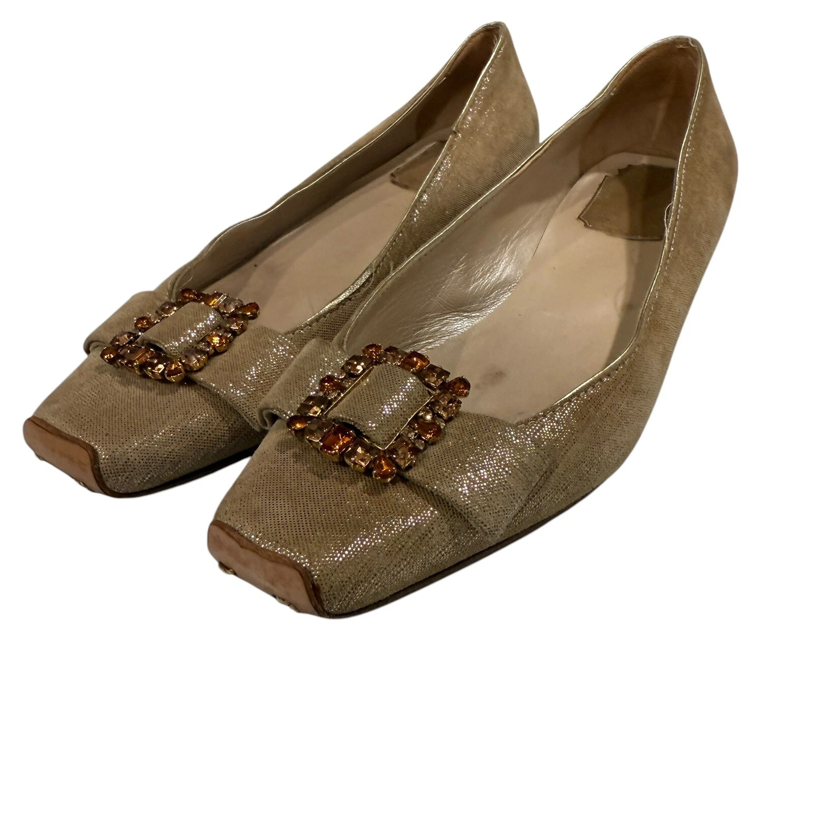 Ballerines plates Christian DIOR cuir beige naturel 36,5 US 6