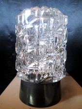 LAMPE à POSER chevet verre moulé diamant 19cm Lamp Glass déco vintage 60/70'