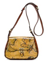 Patricia Nash Handbag LUCIA Rose Tooled Leather Crossbody Bag European Map