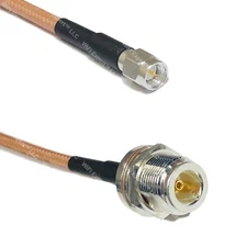 RG400 Silver SMA MALE to N FEMALE BULKHEAD Coax RF Cable USA Lot