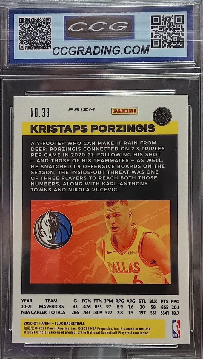 2020-21 Panini Flux Kristaps Porzingis Silver Pulsar Prizm Card