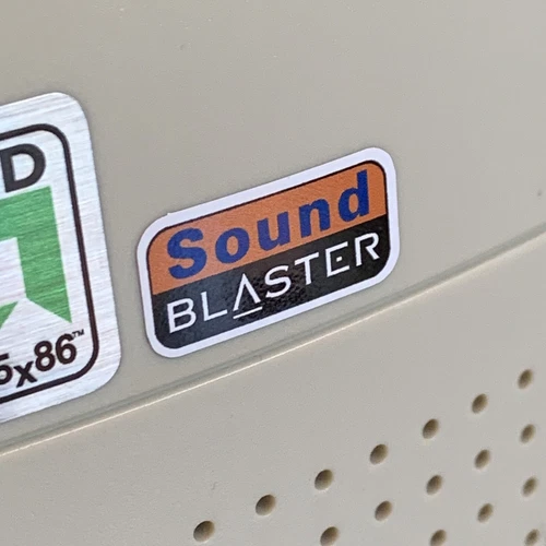 Creative Sound Blaster Computer Case Badge Color Flat Sticker 386 486 Pentium PC