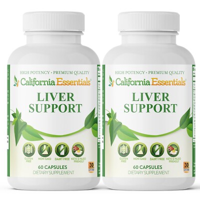California Essential Liver Support Supplement Milk Thistle Herbal Formula 120 Cp