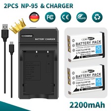 2× Akku NP-95 NP95 + Ladegerät Für Fujifil...