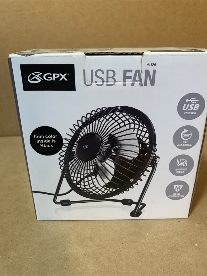 Ventilador de Escritorio 4 Pulgadas USB Funcionamiento Silencioso Deslizable Pies Interior Negro Foto 3 de 4