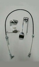 Chrome Spoon Gas Pedal And Black Throttle Cable Bracket Spring Combo Deal Kit