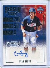2016 Elite Extra Edition Contenders Collegiate Season Ticket Evan Skoug Auto