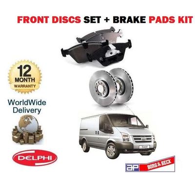 Full Front Brake Pads And Discs Kit For Ford Transit 2000-2006 2.0 FWD - TPUK